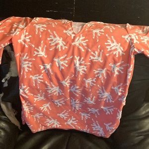 All for color pink and white silk women’s top large